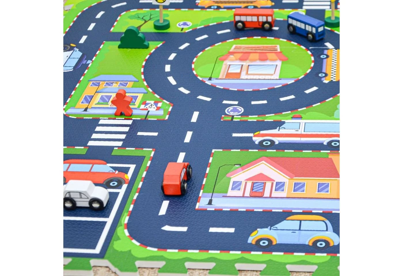 LittleTom Puzzlematte Straße 12 Teile Straßenpuzzle für Kinder 30 x 30 Puzzle Spielmatte - Bild 5