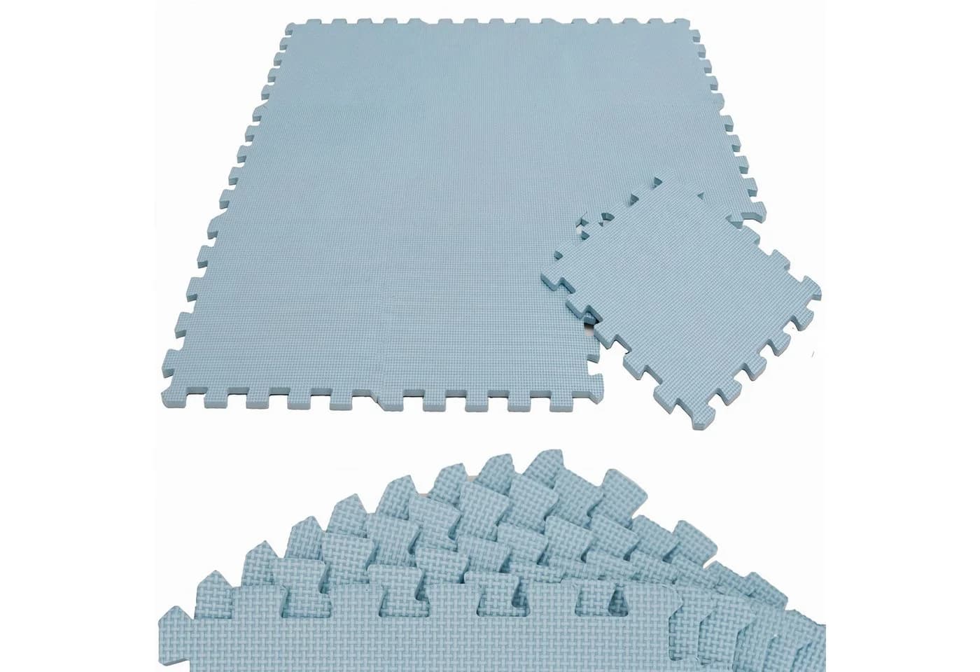 LittleTom 9-tlg. Puzzlematte Grau/Blau EVA Schaumstoff Krabbelmatte - Bild 2