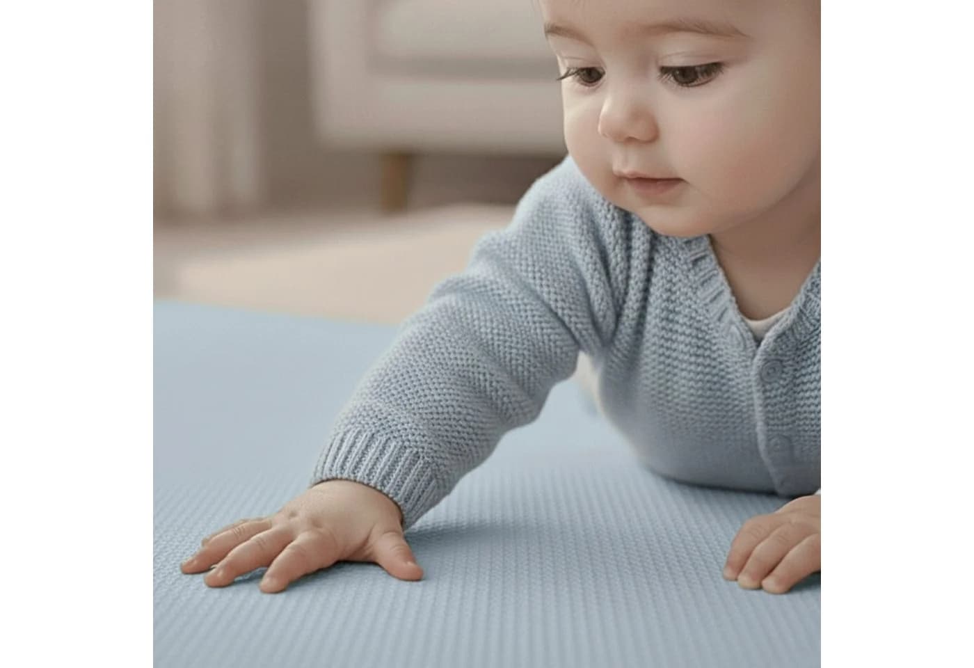 LittleTom 9-tlg. Puzzlematte Grau/Blau EVA Schaumstoff Krabbelmatte - Bild 5