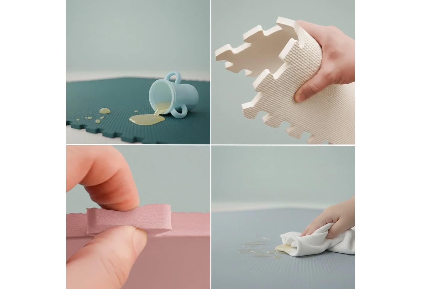 LittleTom Puzzlematte 9-tlg. Weiß EVA Schaumstoff Krabbelmatte - Bild 5