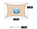 AMANKA Sonnensegel 1x2m Beige UV-Schutz Polyester Bild 5