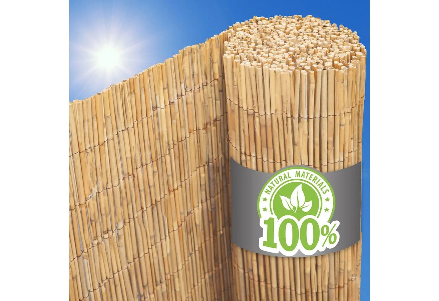 urfence Schilfmatte Sichtschutzzaun 100x300 cm Braun - Bild 2