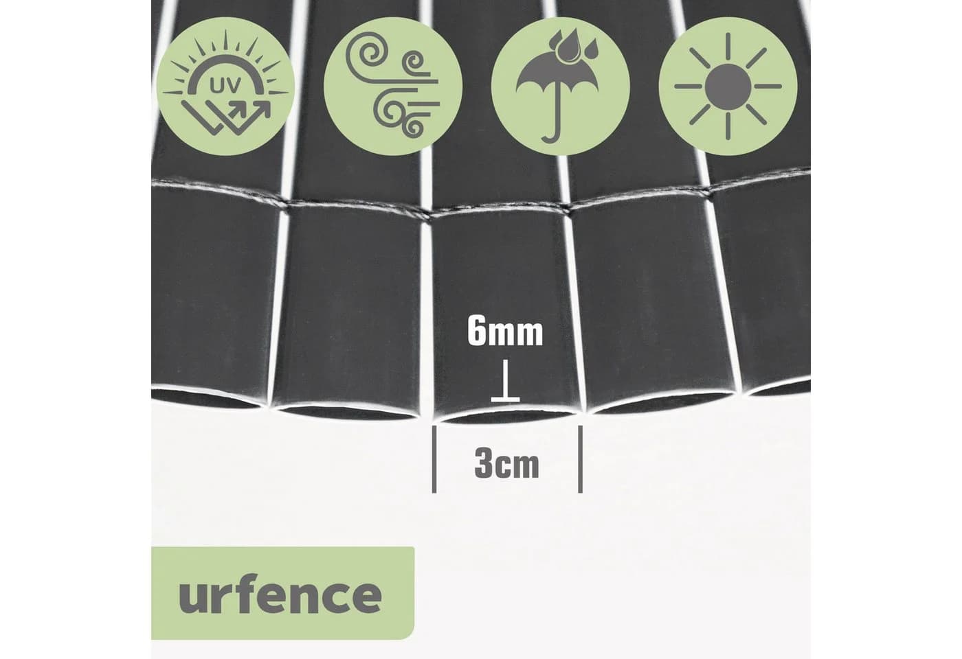 urfence Sichtschutzzaunmatten 100x300 PVC Sichtschutzmatte Anthrazit - Bild 3