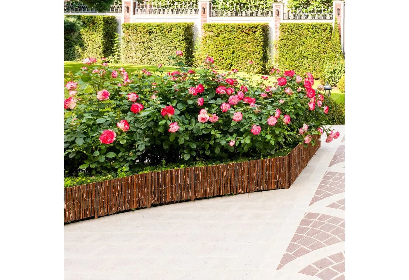 urfence Weidenzaun 300x20 cm Beetumrandung mit Pflöcken - Bild 3