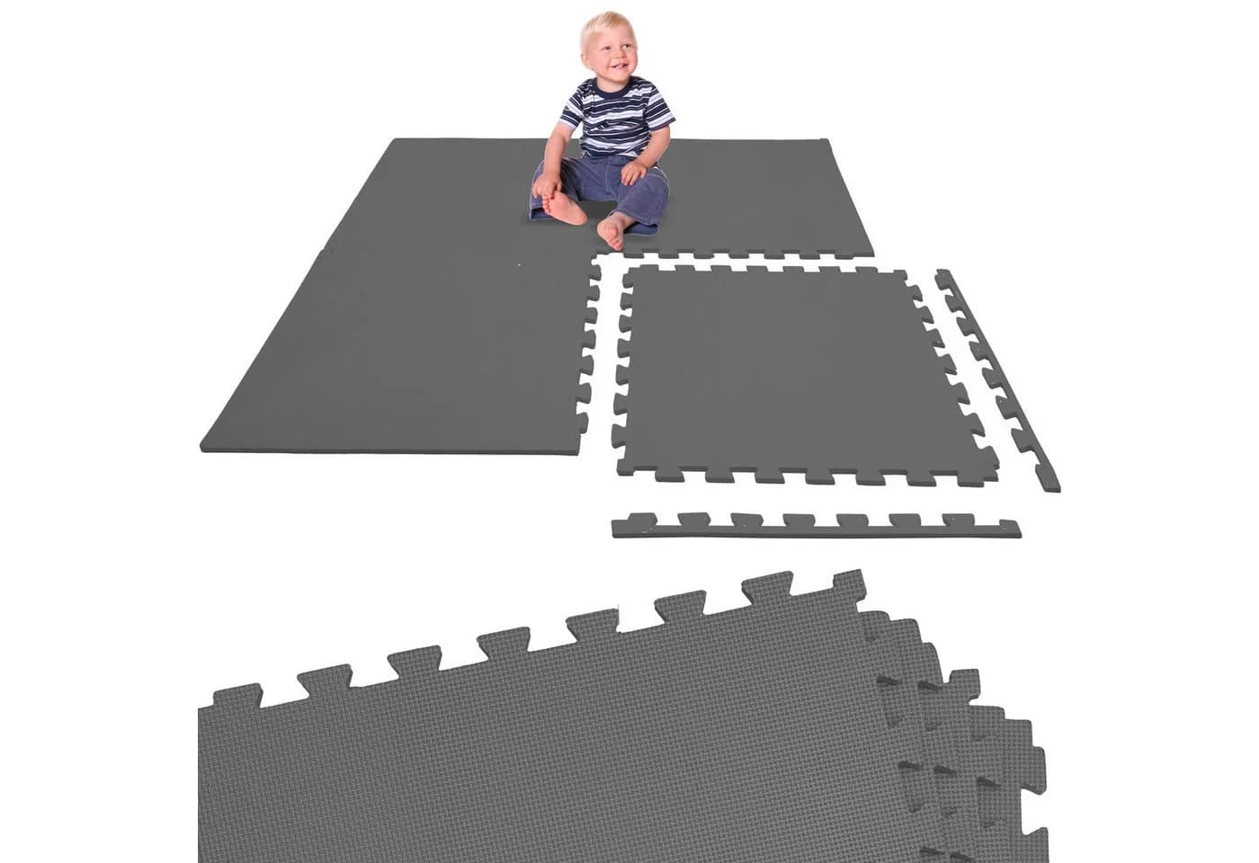 LittleTom Puzzlematte Grau 4-teilig EVA-Schaum Spielmatte - Bild 2
