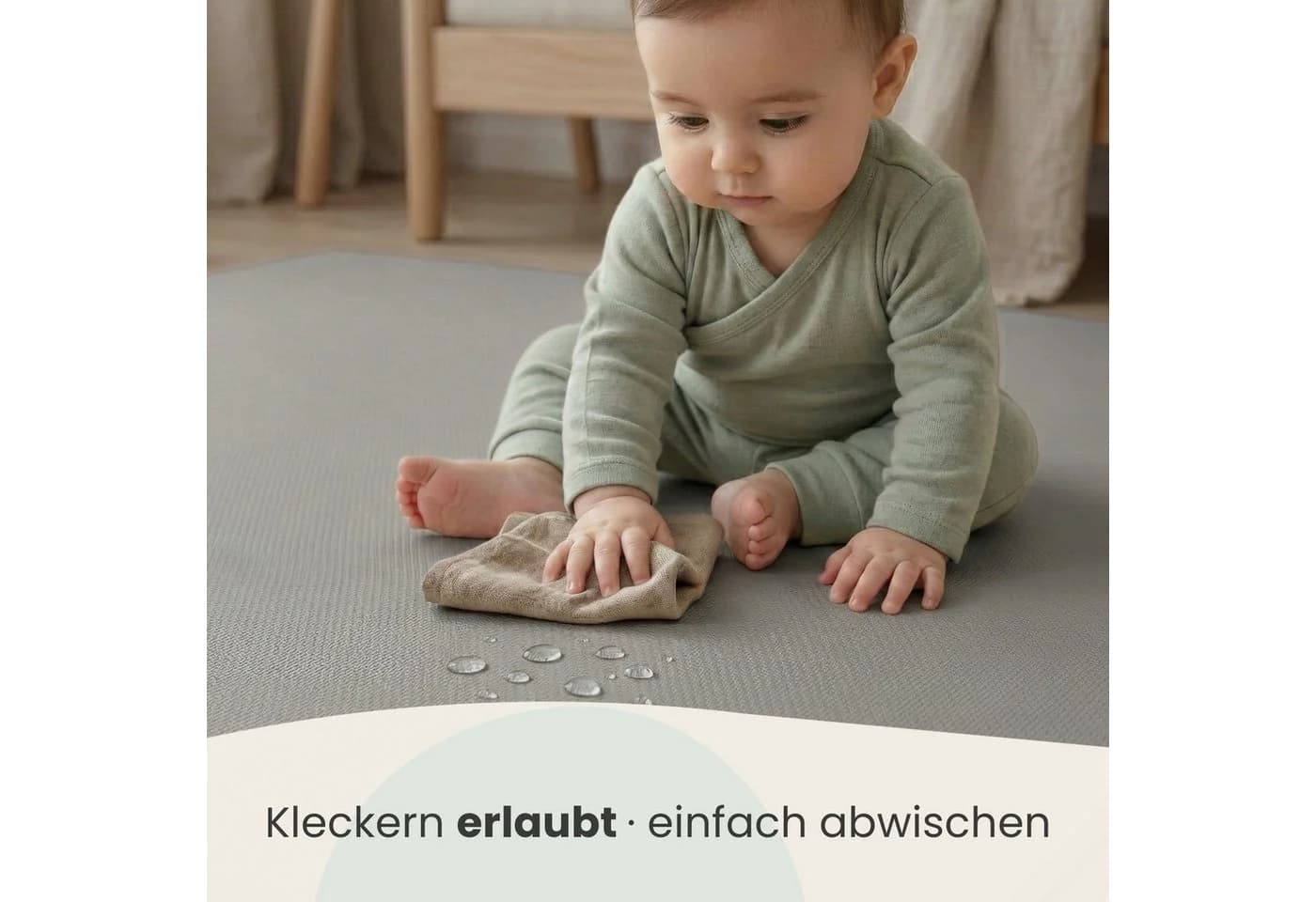 LittleTom Puzzlematte Grau 9-tlg. TÜV-geprüfte Krabbelmatte EVA - Bild 5