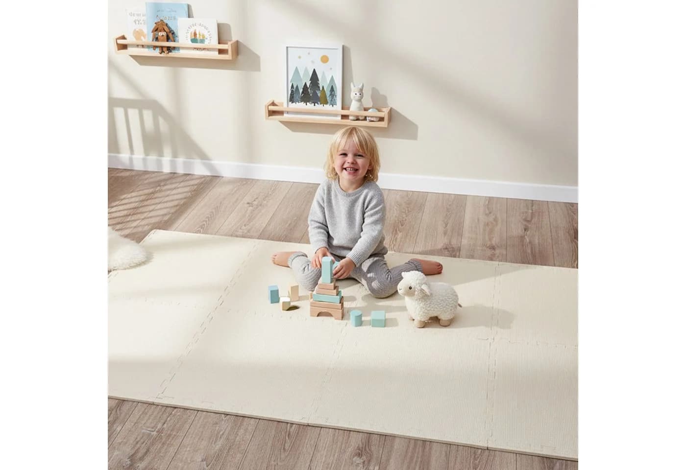 LittleTom Puzzlematte für Kinder 8 Teile Spielmatte 50 x 50cm