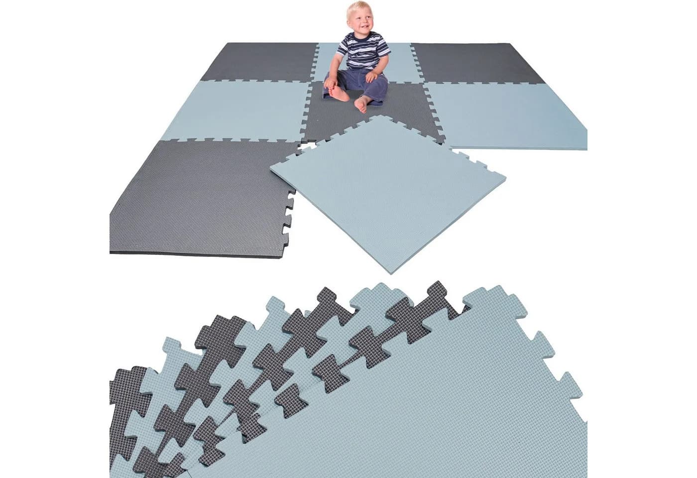 LittleTom Puzzlematte 8-tlg. EVA-Schaum Spielmatte 50x50cm - Bild 2
