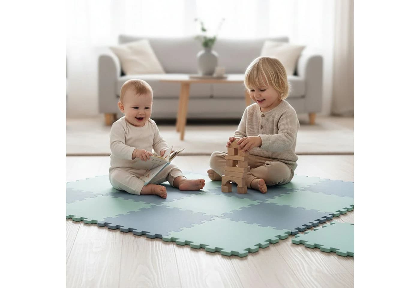 LittleTom Puzzlematte 18-tlg Baby Spielmatte Bunt