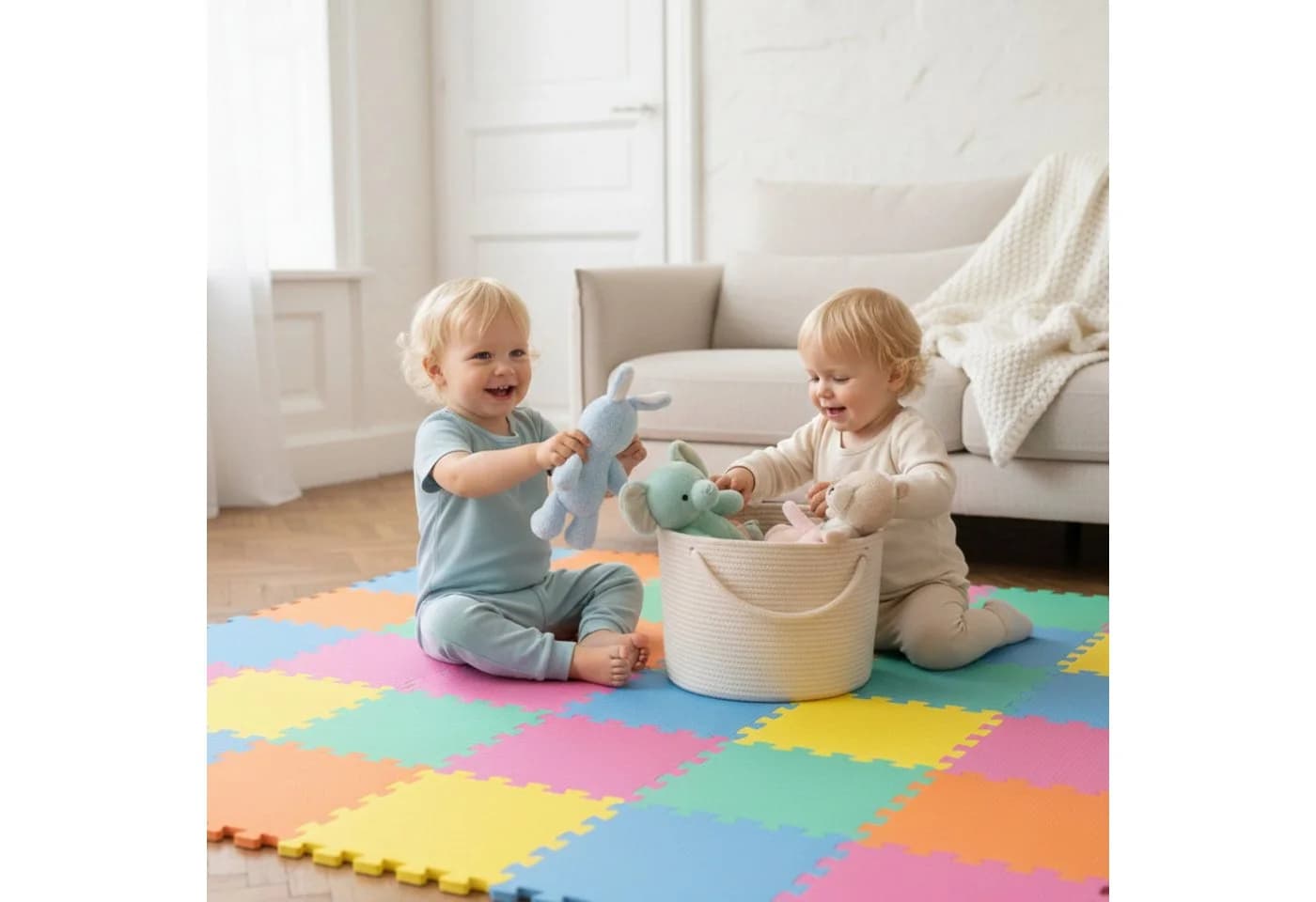 LittleTom Puzzlematte 18-tlg. Bunt EVA Baby Spielmatte