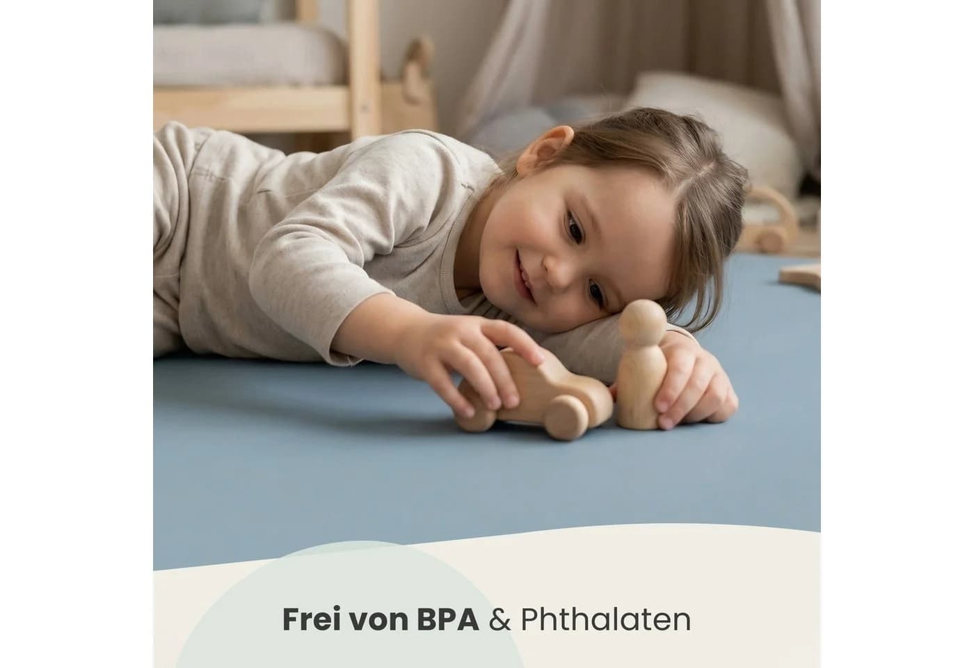 LittleTom Puzzlematte 18-tlg. Grau-Blau EVA Krabbelmatte - Bild 3