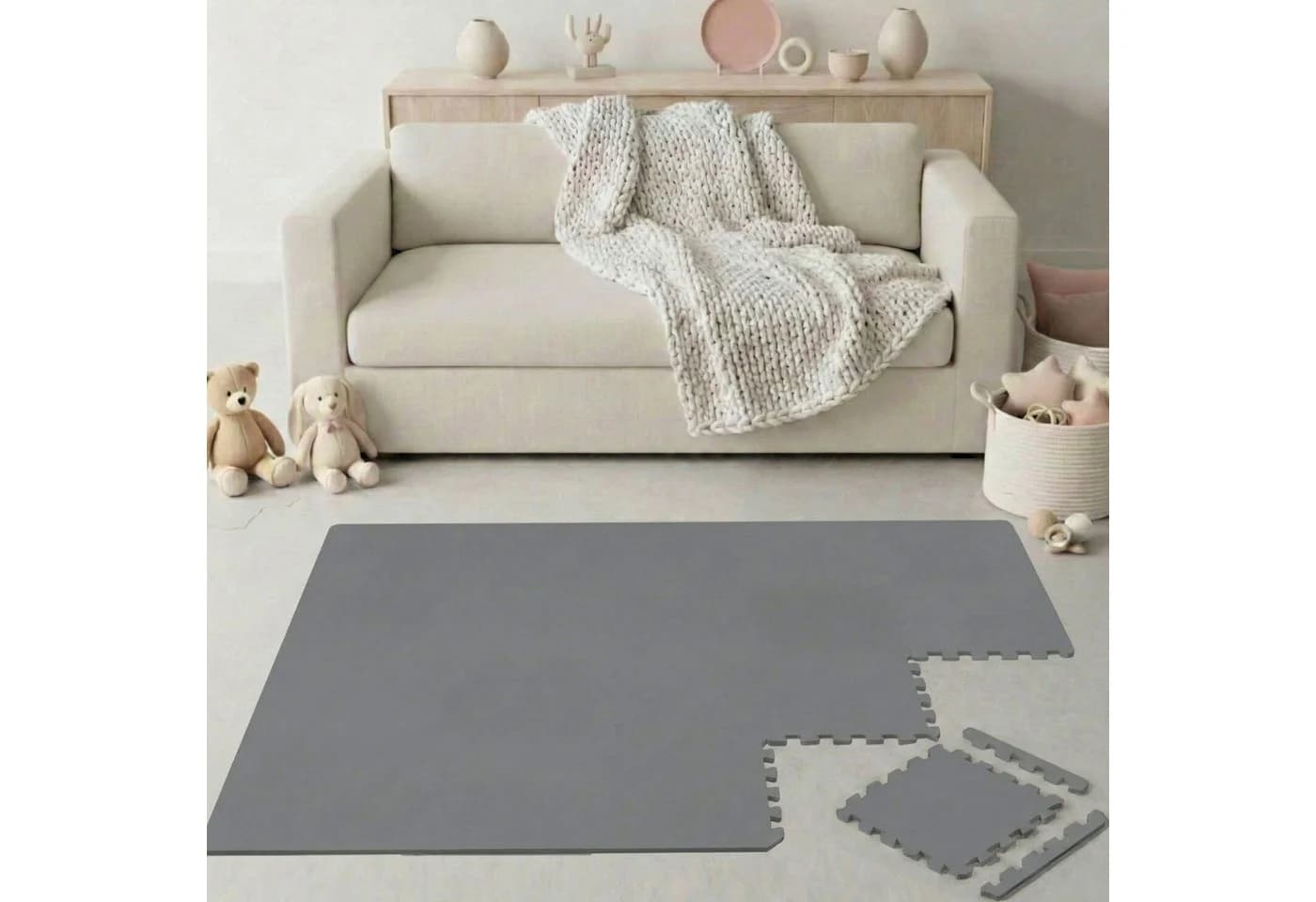 LittleTom Puzzlematte Grau 18-tlg. Baby Spielmatte - Bild 2