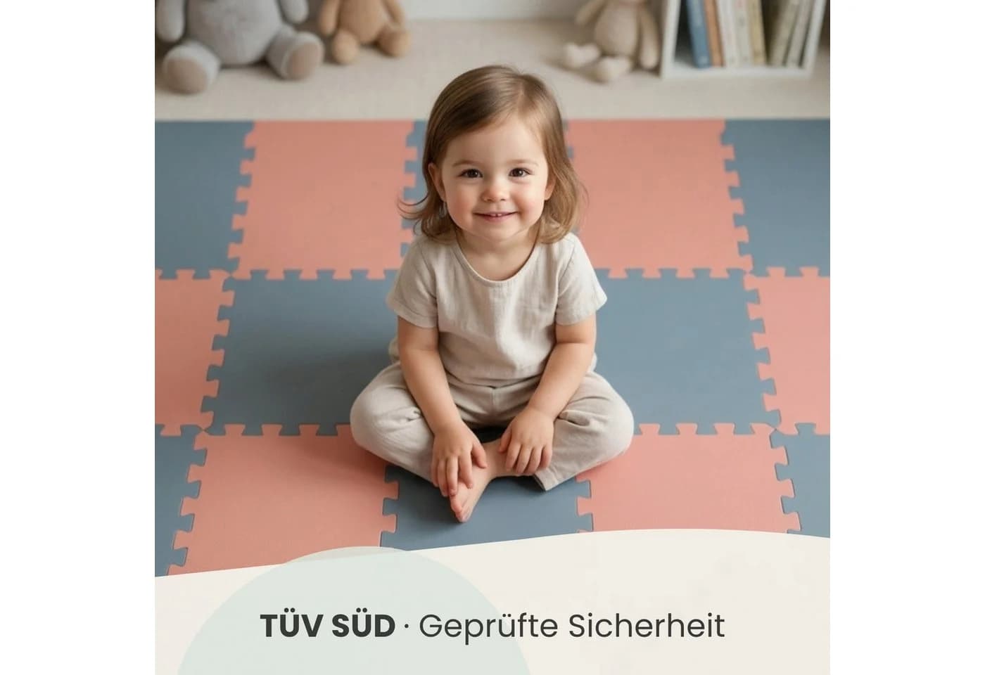 LittleTom Puzzlematte 18-tlg. 30x30 cm TÜV Geprüft EVA Krabbelmatte
