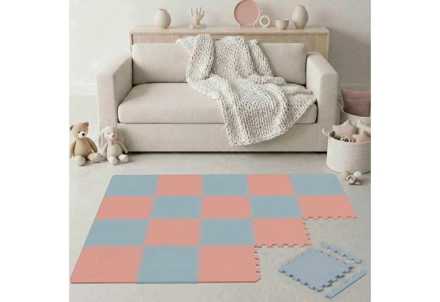 LittleTom Puzzlematte 18-tlg. 30x30 cm TÜV Geprüft EVA Krabbelmatte - Bild 2