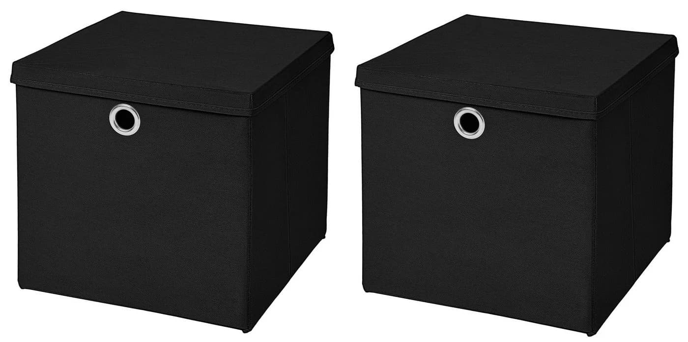 StickandShine Faltbox 2er Set Schwarz mit Deckel - Bild 2