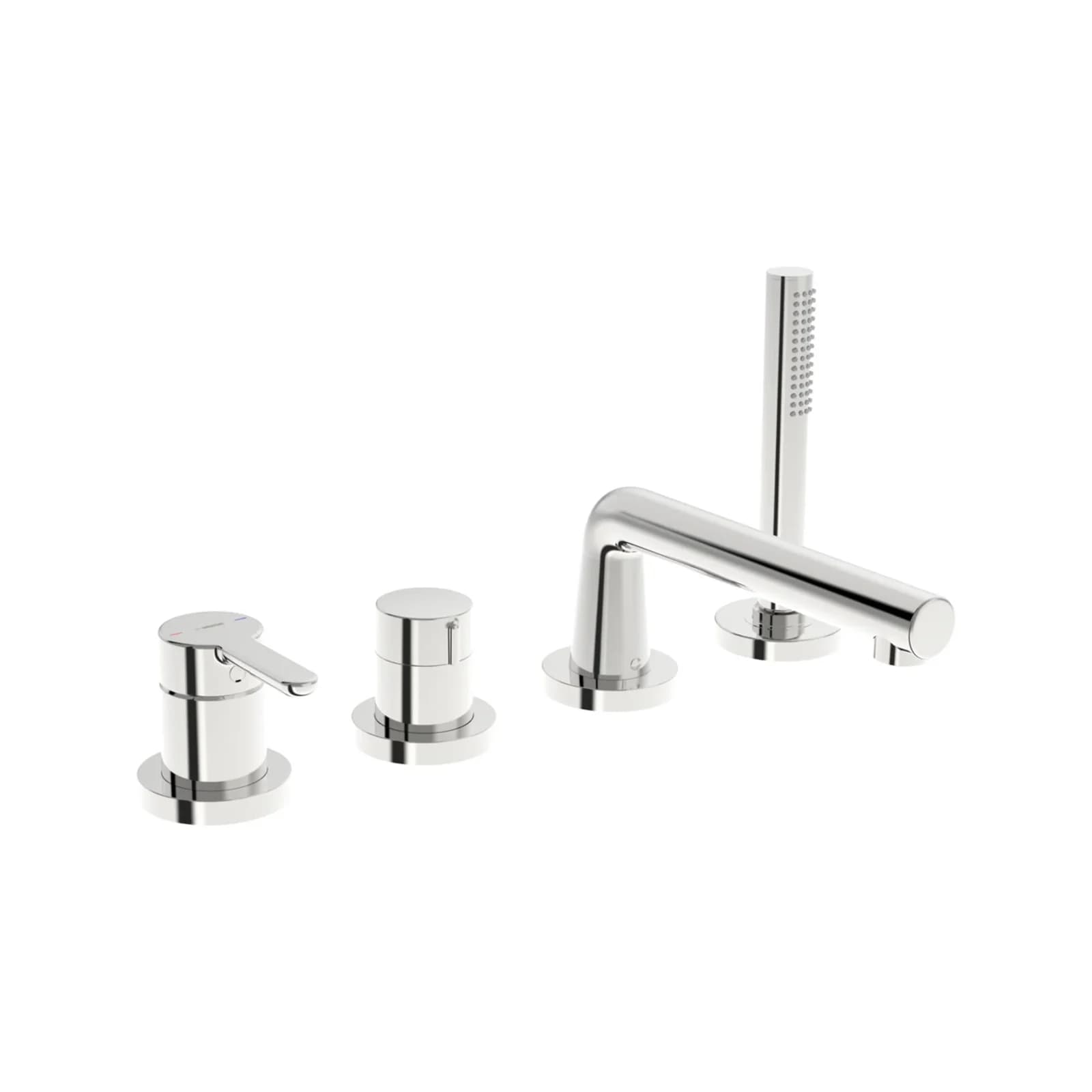 Hansa Hansadesigno Fertigmontageset 53122063 Einhebelmischer für 4-Loch-Einbausets, Rosette rund, chrom