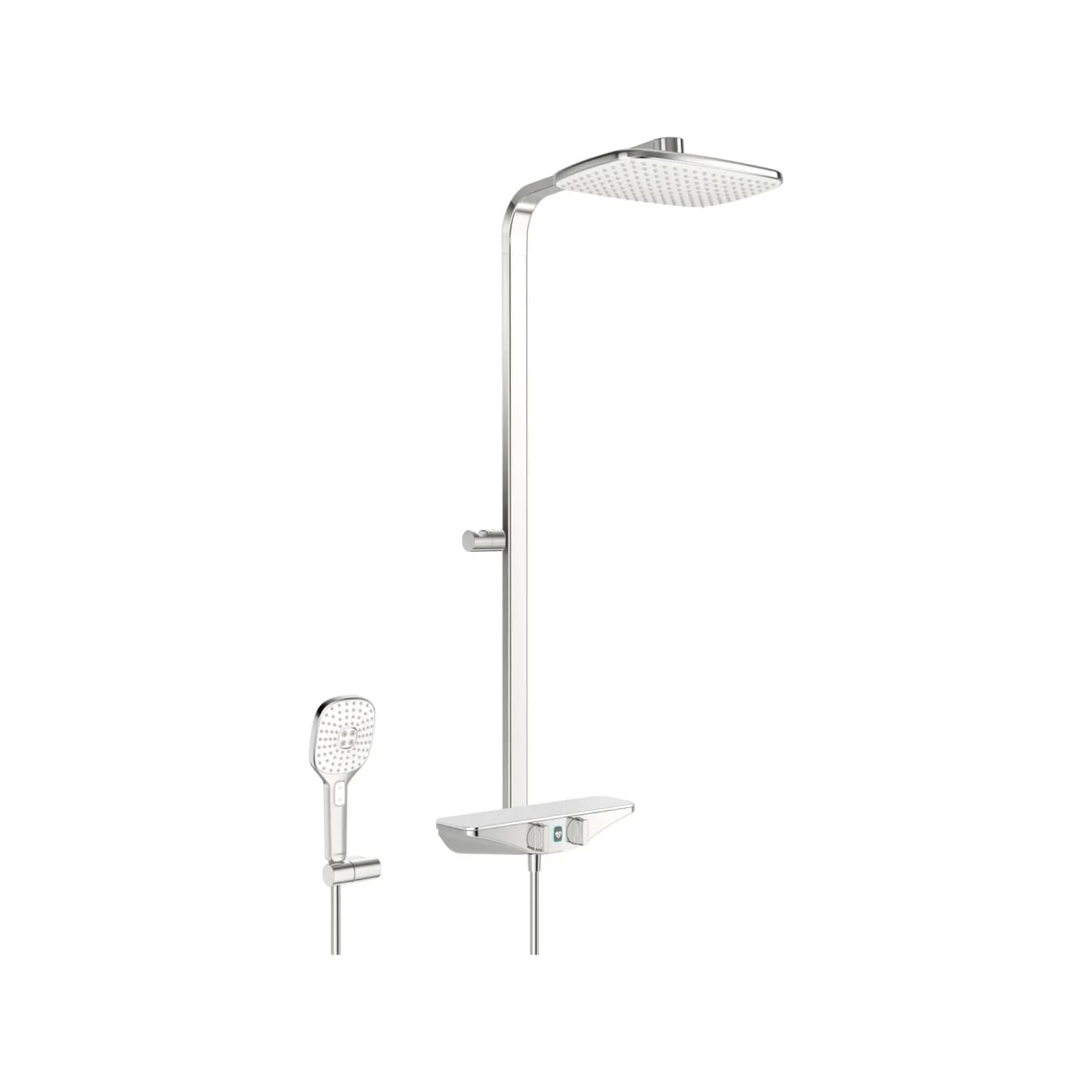 Hansa Hansaemotion Brause-Thermostat 3-strahlig Batteriebetrieb Sicherheitsglas Chrom/Weiß