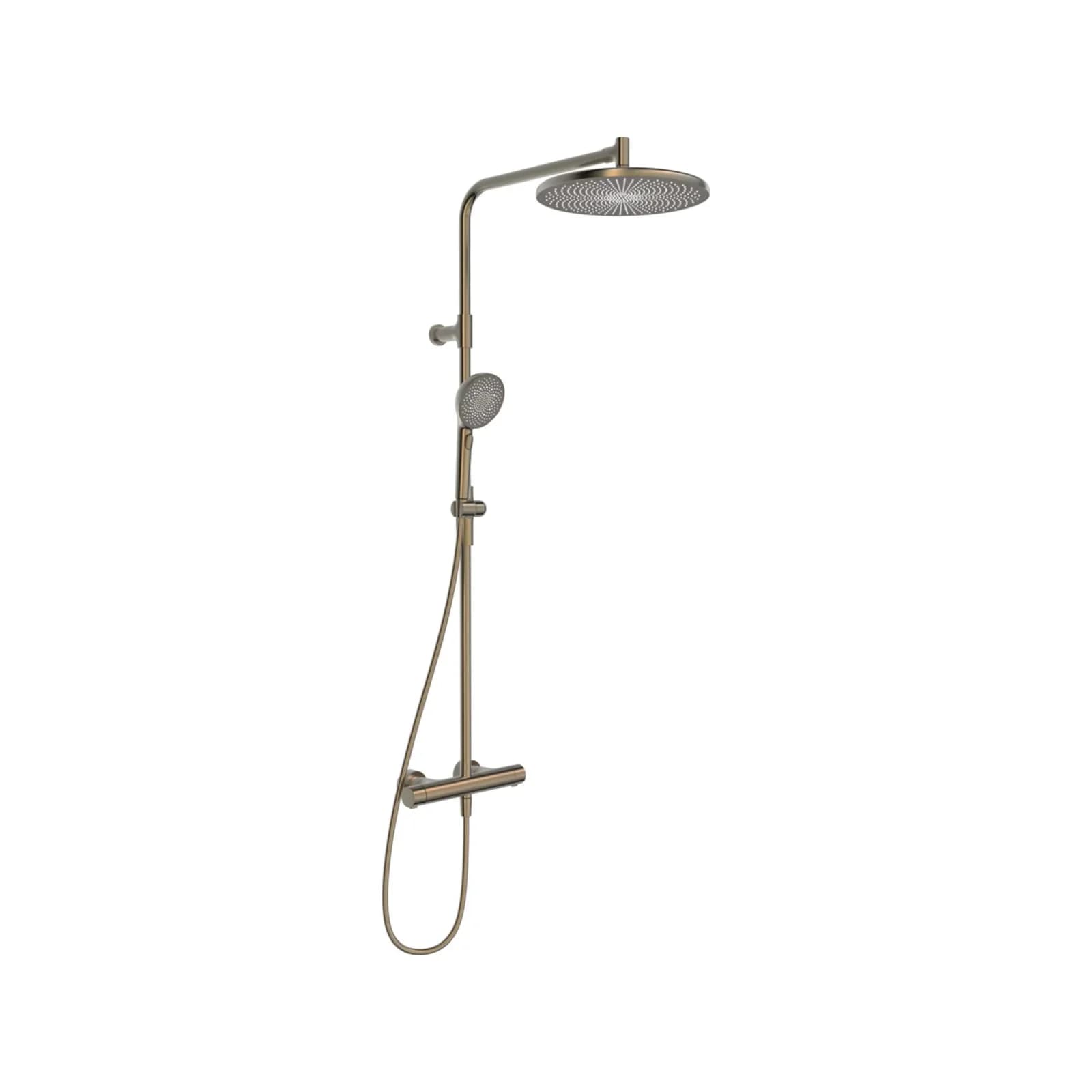 Hansa AURELIA Duschsystem mit Thermostat Regendusche Wandmontage 3 Strahlarten Bronze