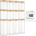 LIBWYS Vorratsgläser Set 12-tlg. Glas mit Bambusdeckel transparent Bild 2