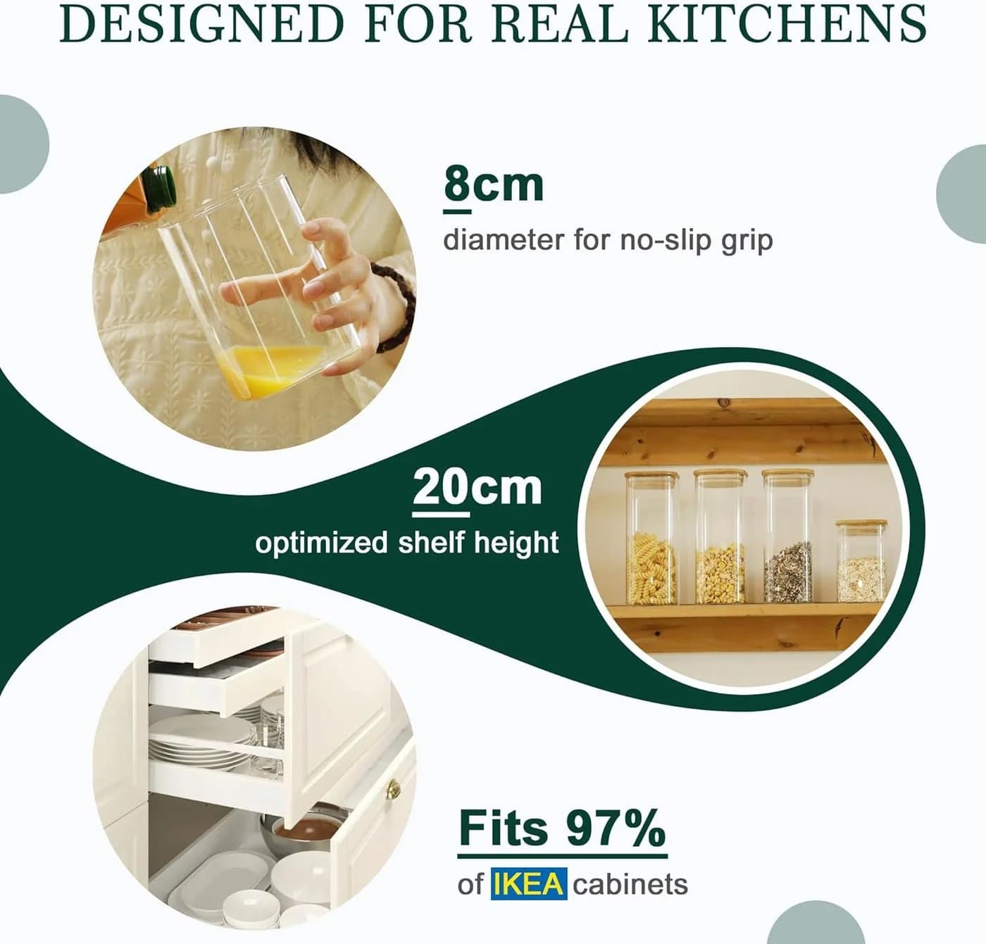 LIBWYS Vorratsgläser Set 12-tlg. Glas mit Bambusdeckel transparent - Bild 5