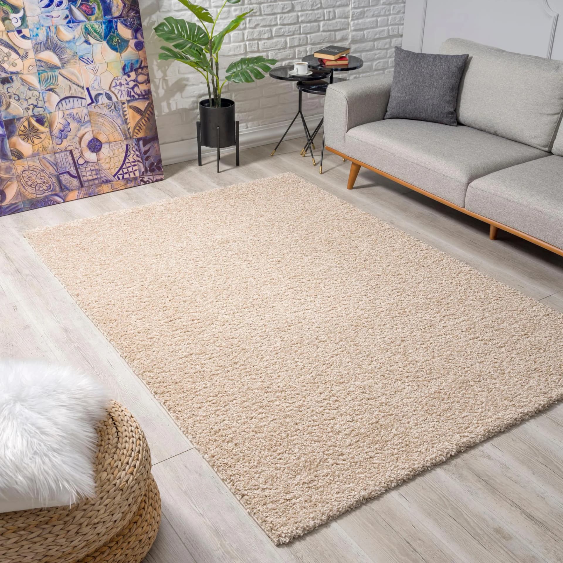 Hochflor-Teppich SANAT "LOCA" Gr. 3 Beige