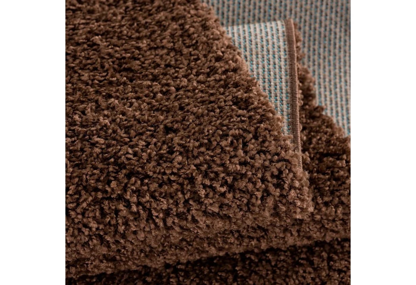 Sanat Hochflor-Teppich LOCA Dunkelbraun Langflor Shaggy - Bild 4