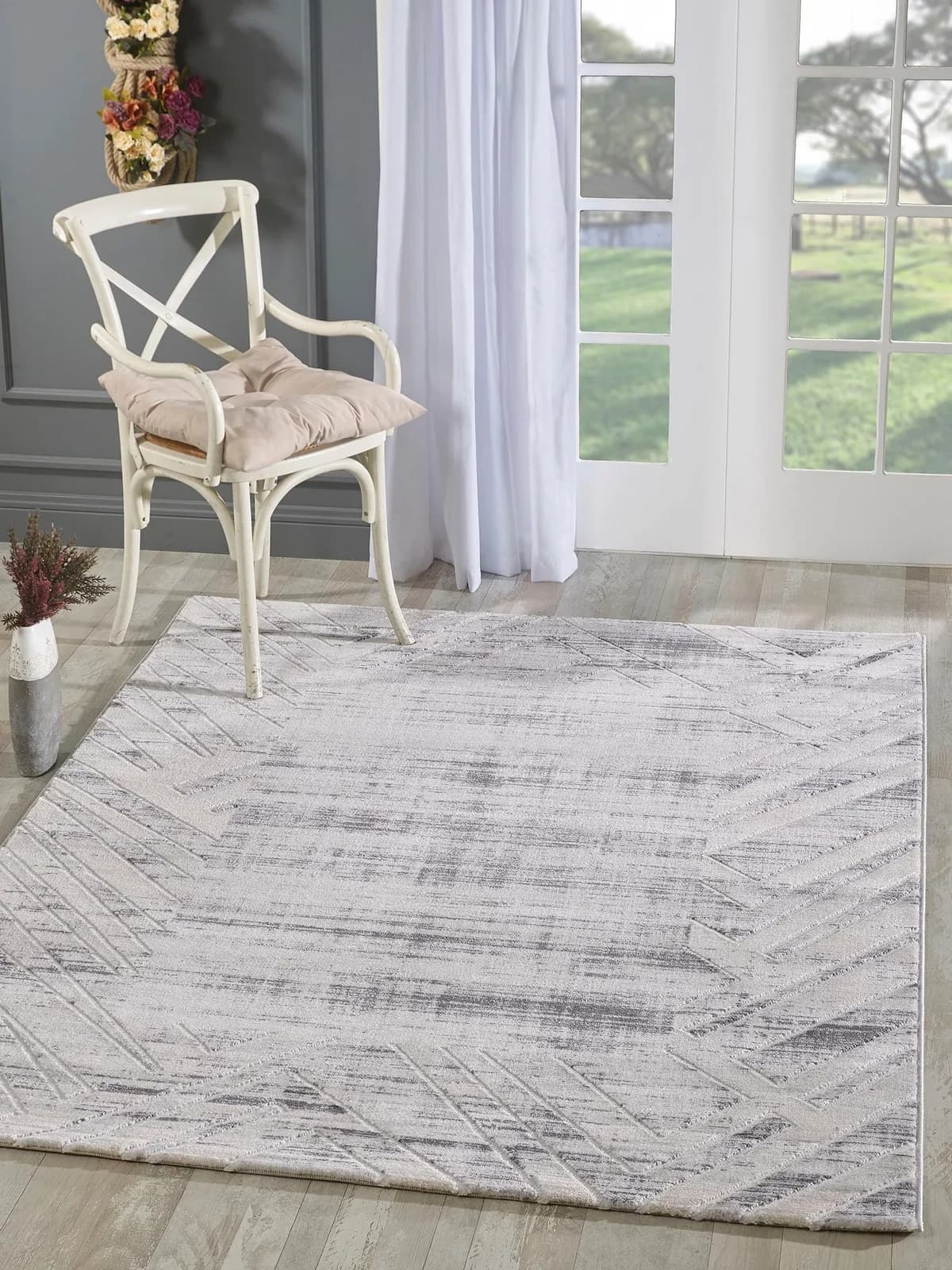 Teppich SANAT Harmony 3209 Hellgrau Kunstfaser