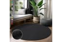 SANAT LOCA Hochflor-Teppich Schwarz Rund Shaggy Bild 2