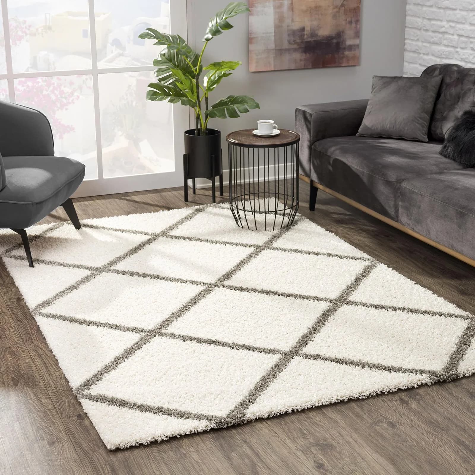 SANAT Teppich Madrid Beige Creme Kunstfaser 160x230 cm