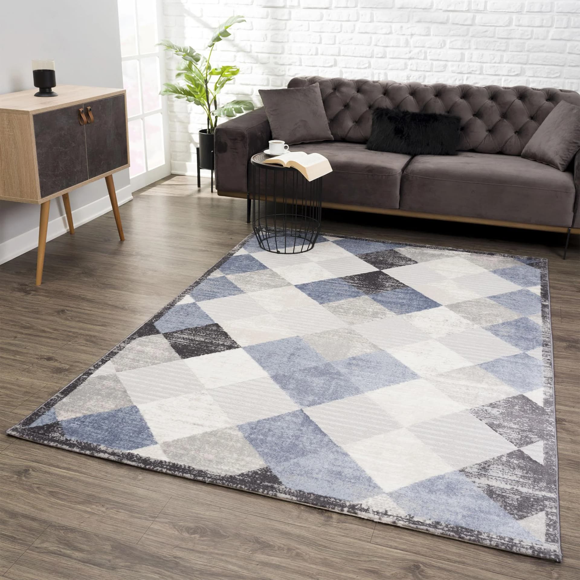 SANAT Teppich Evra 7009 Grau Modern Geometrisch Läufer