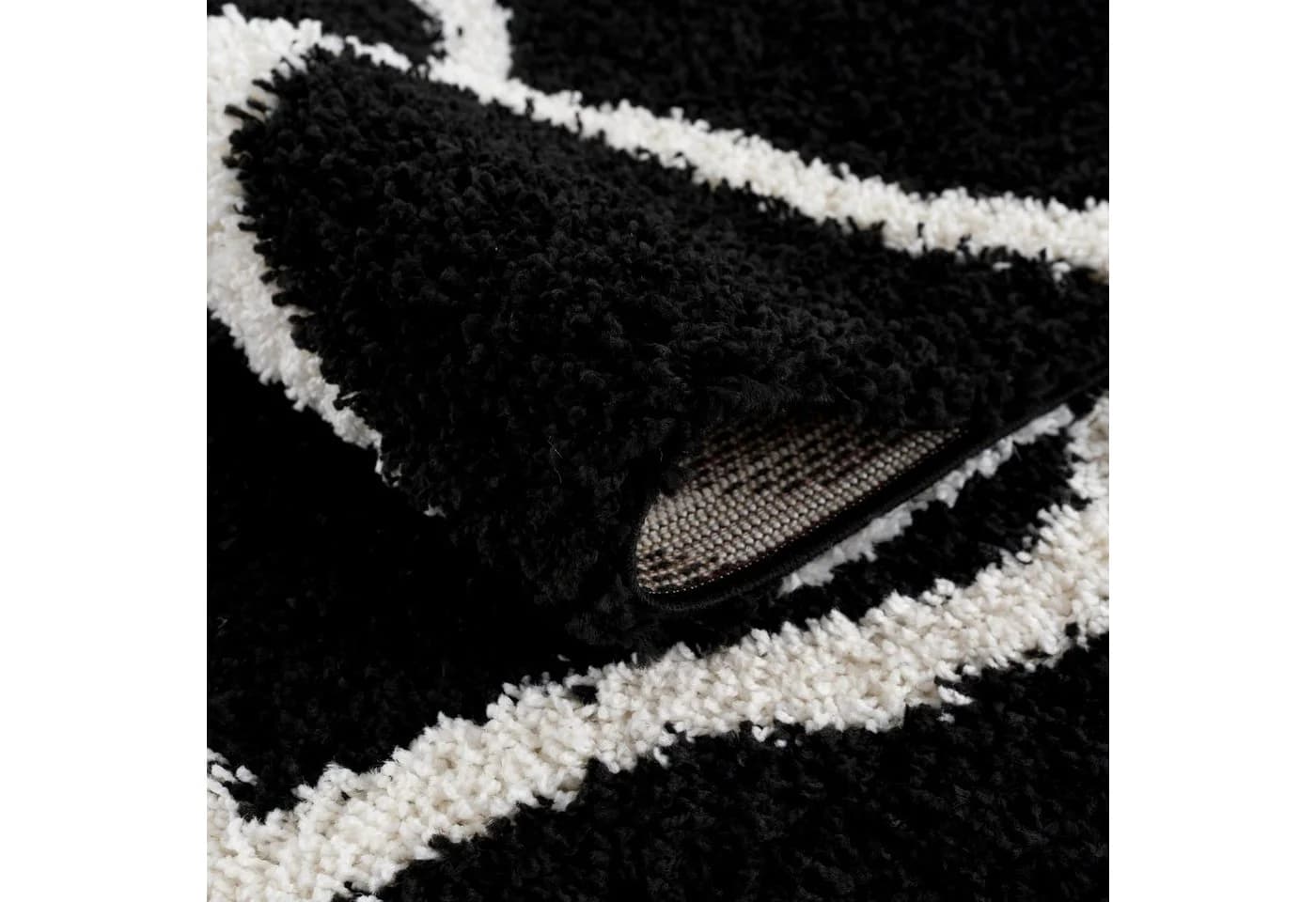 SANAT Hochflor-Teppich Madrid Schwarz Kunstfaser - Bild 5