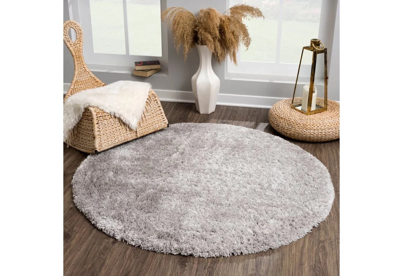 SANAT Teppich Porto Grau Hochflor Rund 120cm - Bild 2