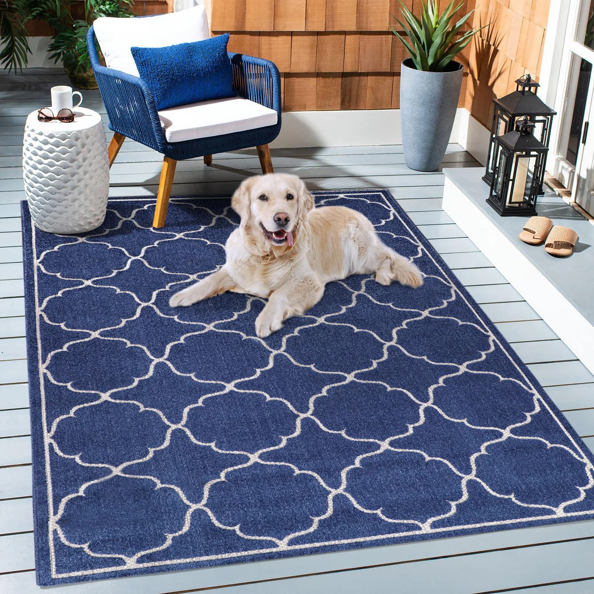 SANAT Berlin Teppich Blau In- und Outdoor geeignet