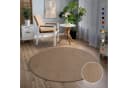 SANAT Teppich Uni Beige Rund 80cm Kunstfaser Bild 2