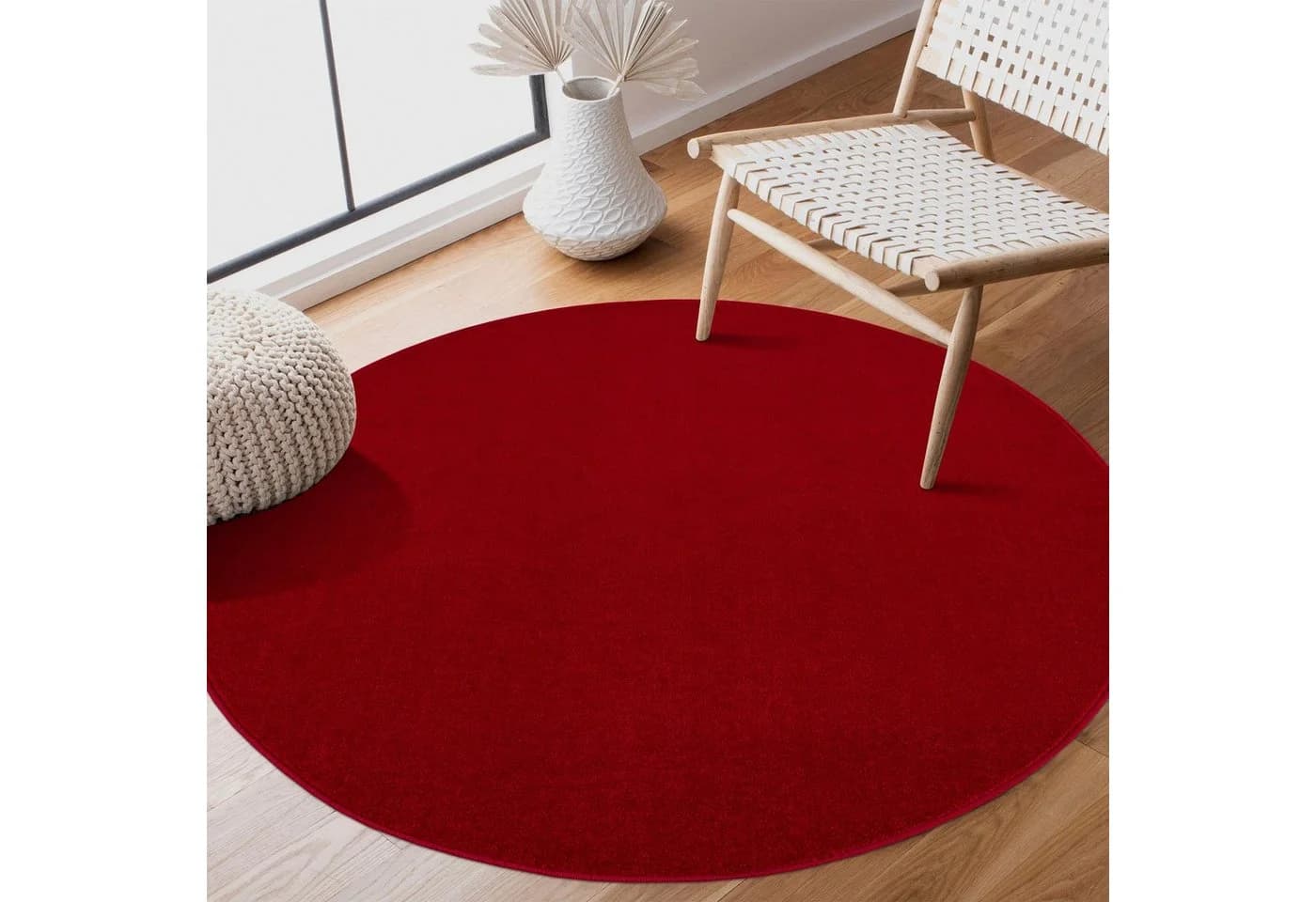 Teppich SANAT Uni Rot 120cm Kurzflor - Bild 4