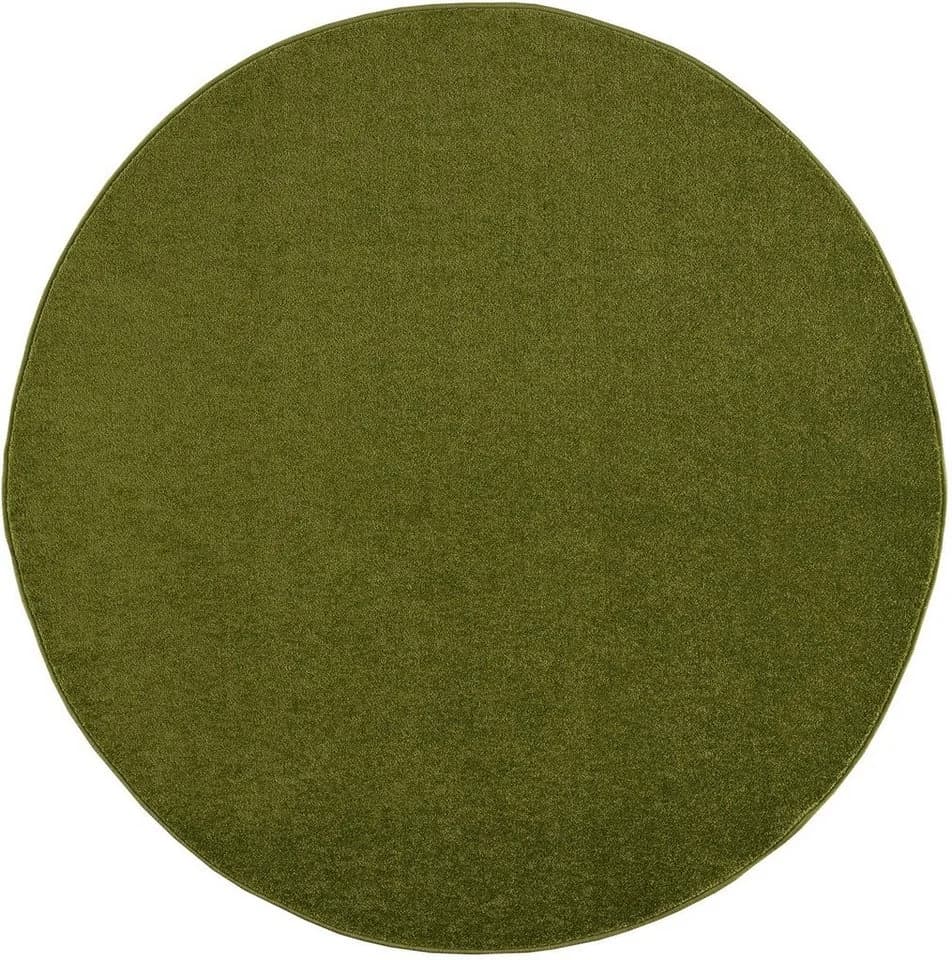 Teppich SANAT Uni Grün Rund 120cm Kurzflor