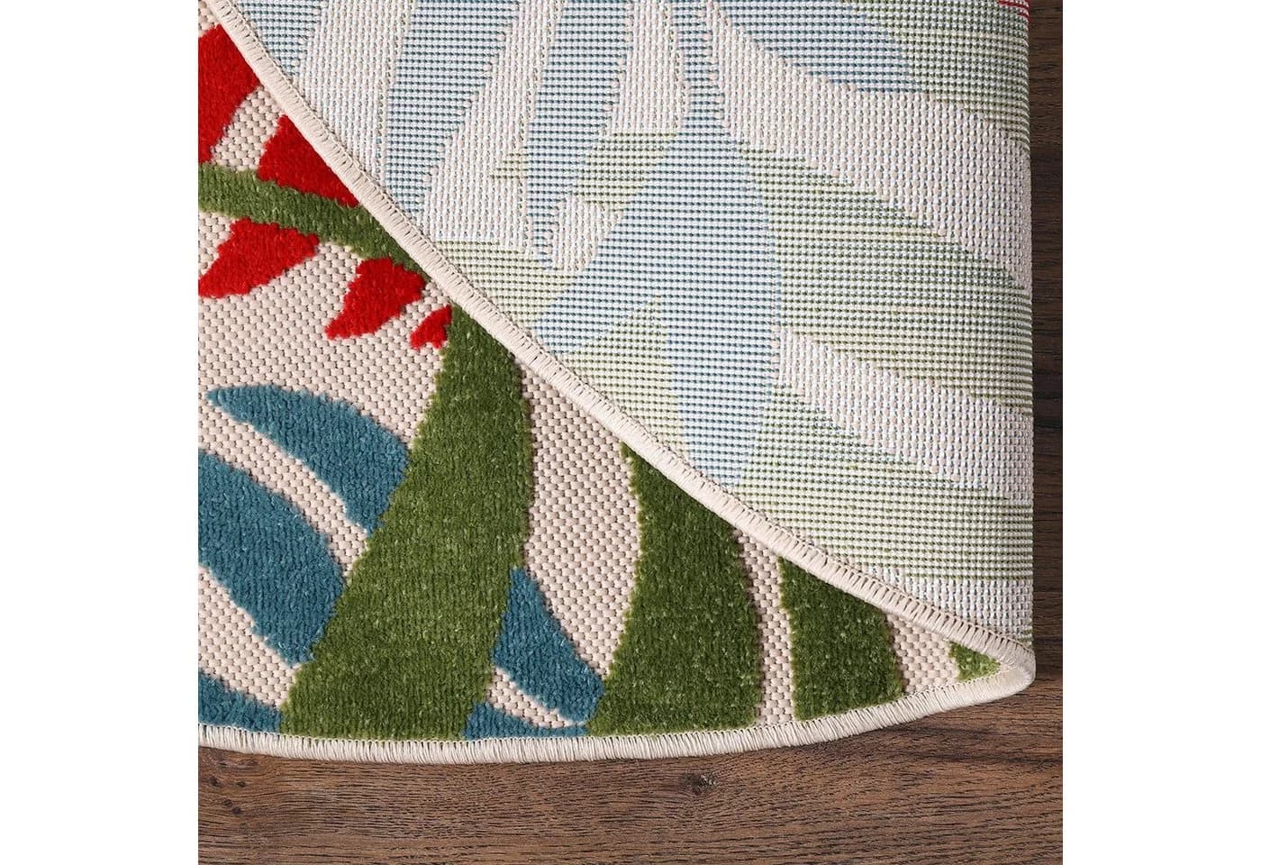 SANAT Floral Outdoor Teppich Bunt Rund 120cm - Bild 4