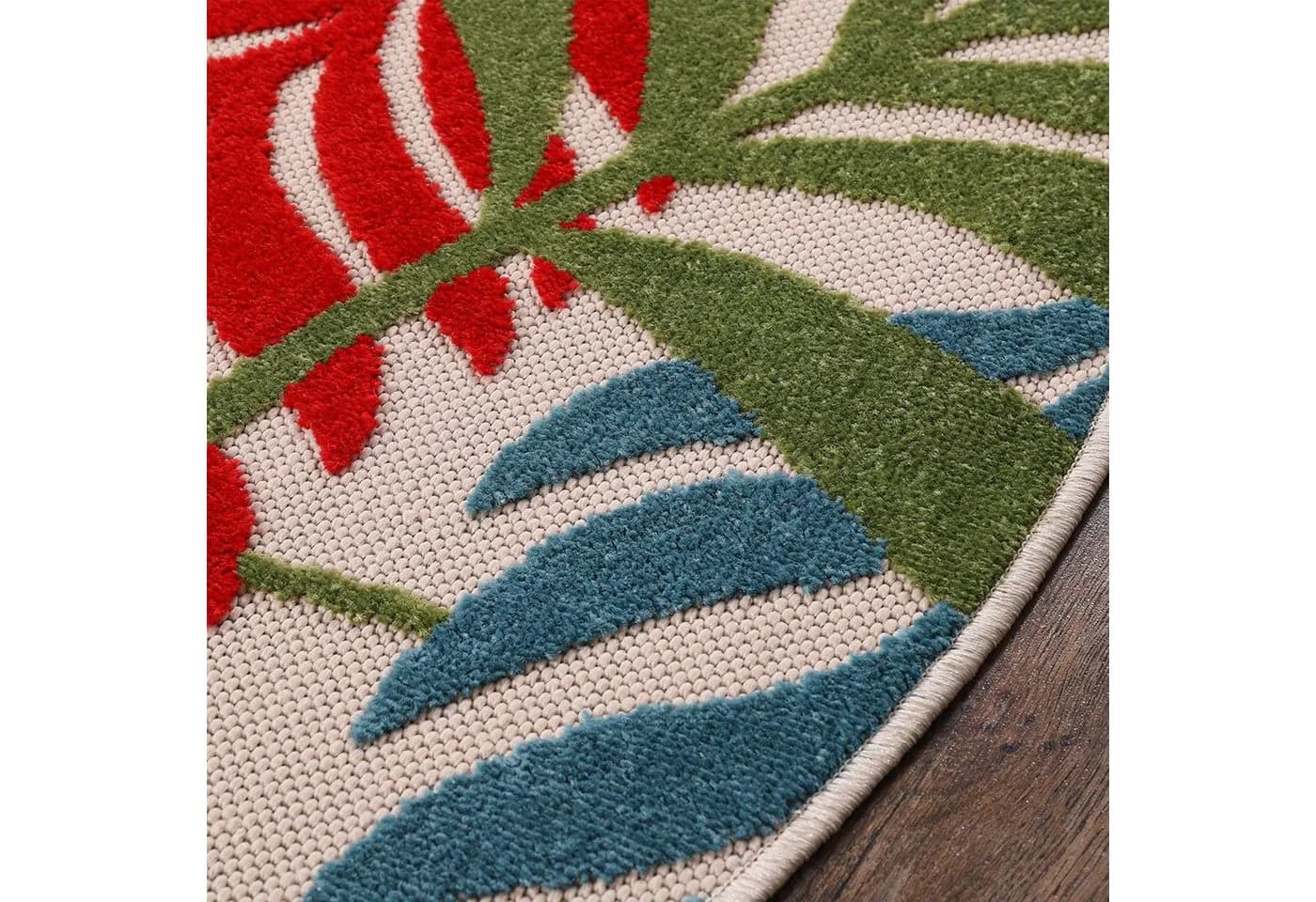 SANAT Floral Outdoor Teppich Bunt Rund 120cm - Bild 5