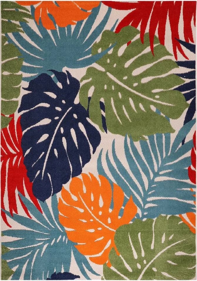 SANAT Floral Outdoor Teppich Bunt Florales Design In- und Outdoor