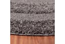 SANAT Luxus 3500 Hochflor-Teppich Grau Rund Bild 3