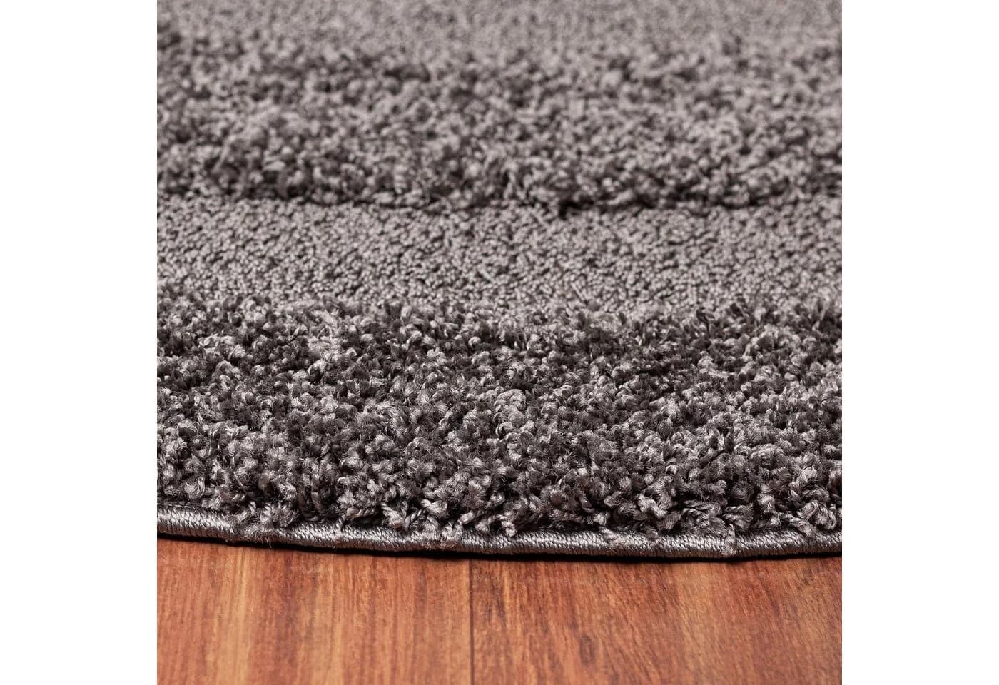 SANAT Luxus 3500 Hochflor-Teppich Grau Rund - Bild 3