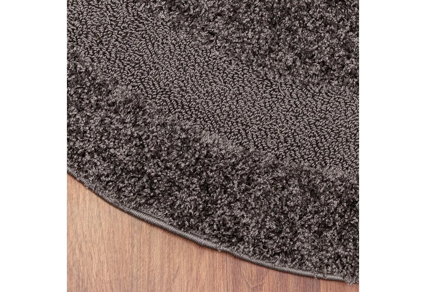 SANAT Luxus 3500 Hochflor-Teppich Grau Rund - Bild 4