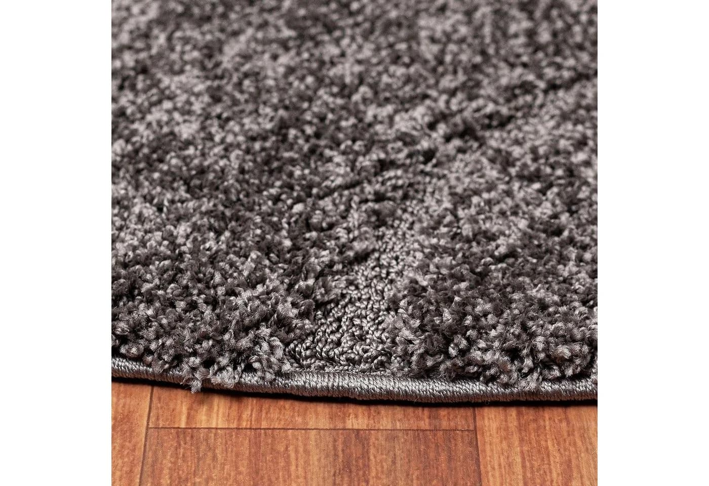 SANAT Hochflor-Teppich Luxus 3503 Grau Rund - Bild 3
