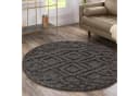 SANAT Luxus Teppich Grau Rund Hochflor 120cm Bild 2