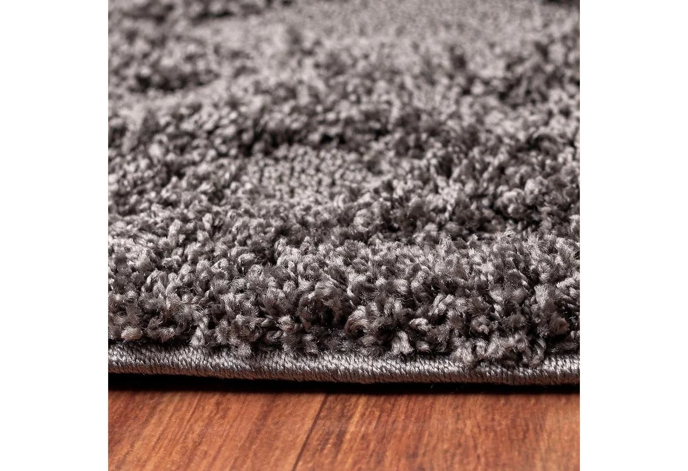 SANAT Luxus Teppich Grau Rund Hochflor 120cm - Bild 3
