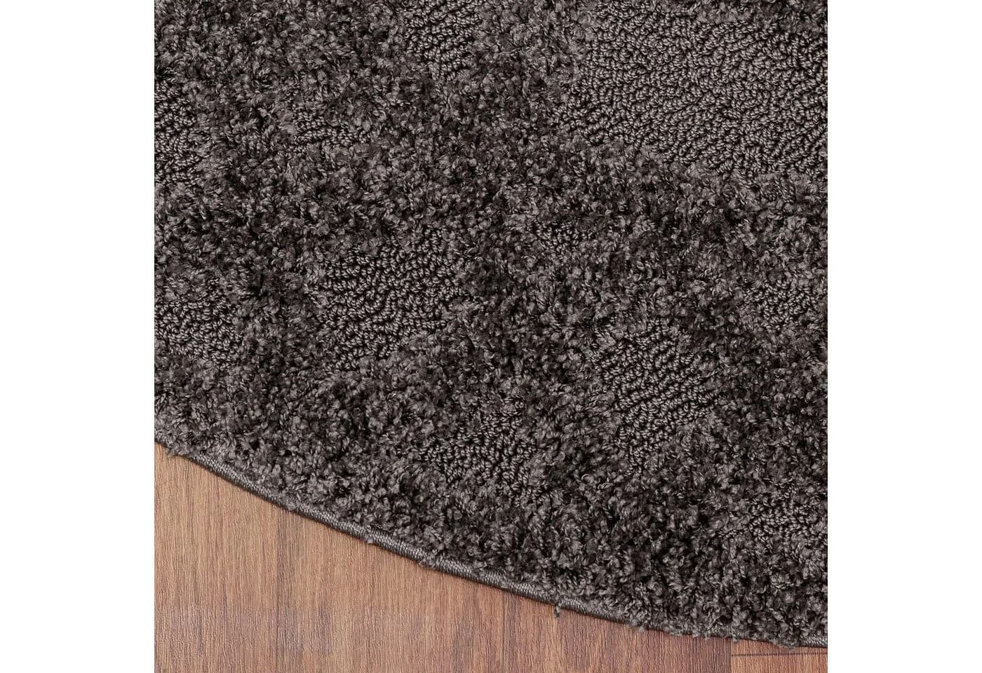 SANAT Luxus Teppich Grau Rund Hochflor 120cm - Bild 4