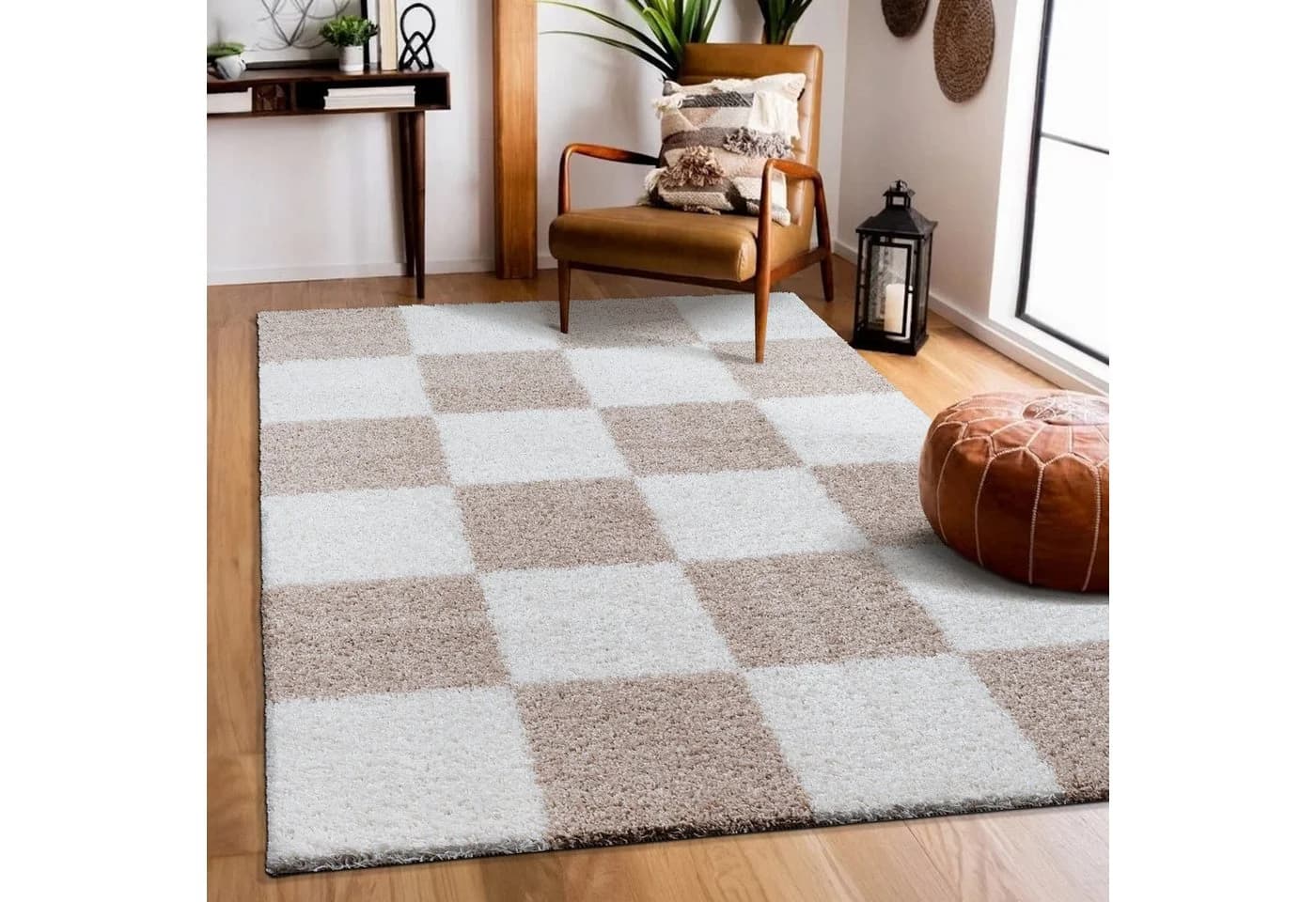 SANAT Hochflor-Teppich Milano Beige Gestreift Fußbodenheizung - Bild 2