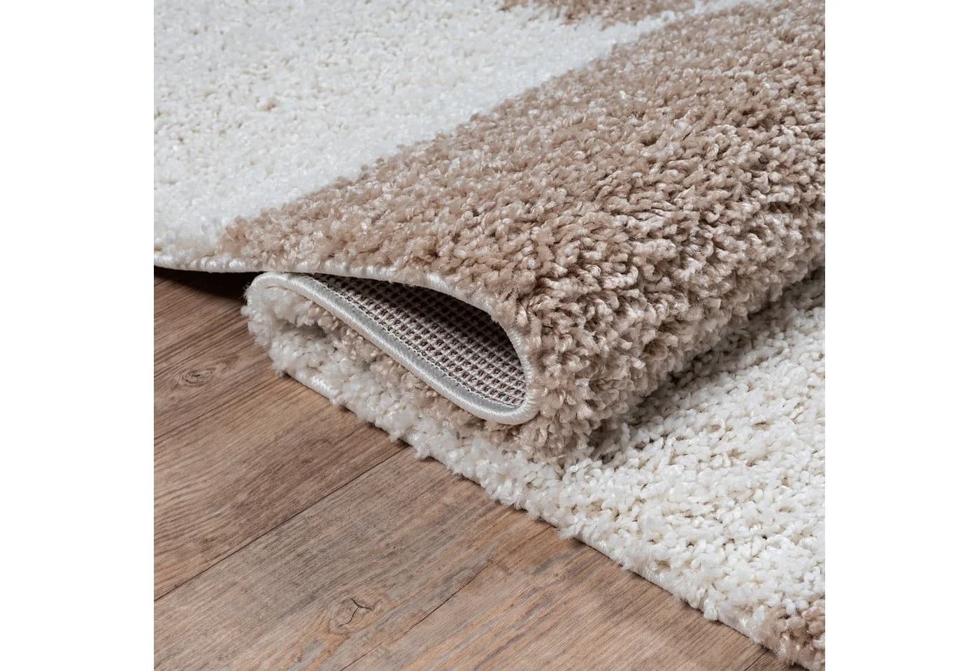 SANAT Hochflor-Teppich Milano Beige Gestreift Fußbodenheizung - Bild 3