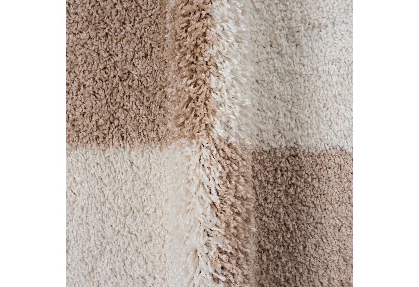 SANAT Hochflor-Teppich Milano Beige Gestreift Fußbodenheizung - Bild 5