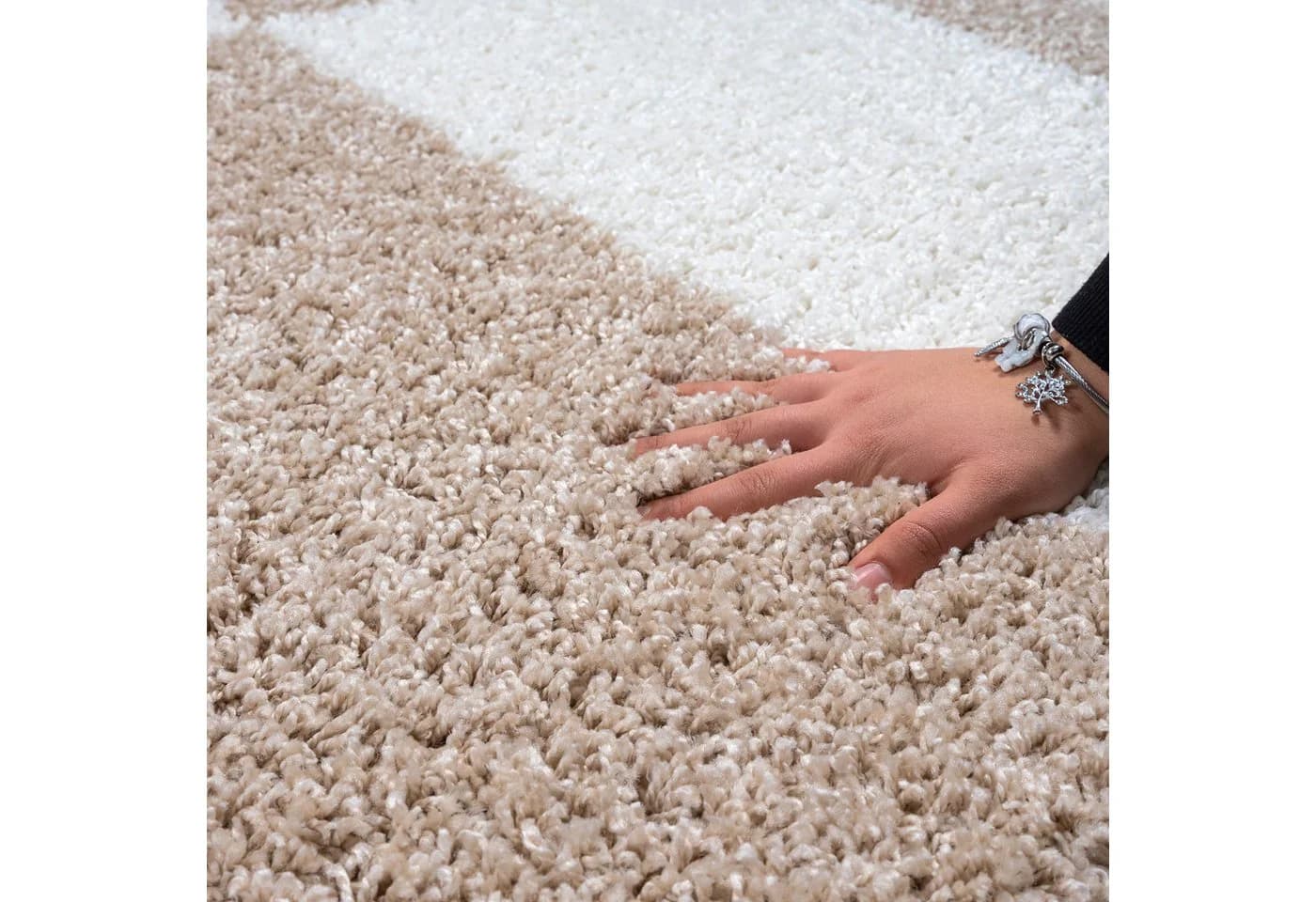 Sanat Hochflor-Teppich Milano Rund Beige - Bild 4